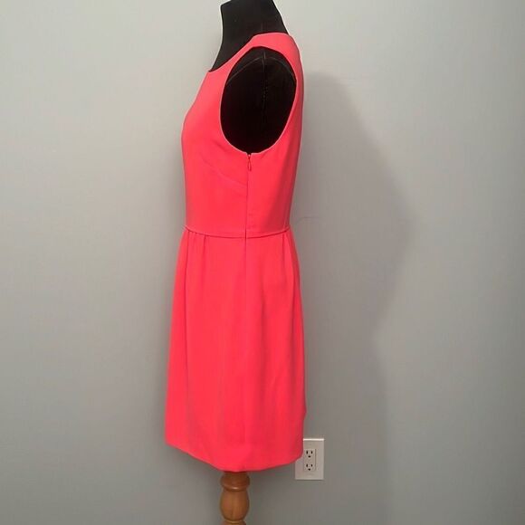 J Crew Women's Coral Pink Sleeveless Side Zip Sheath Dress - Picture 6 of 12